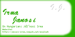 irma janosi business card